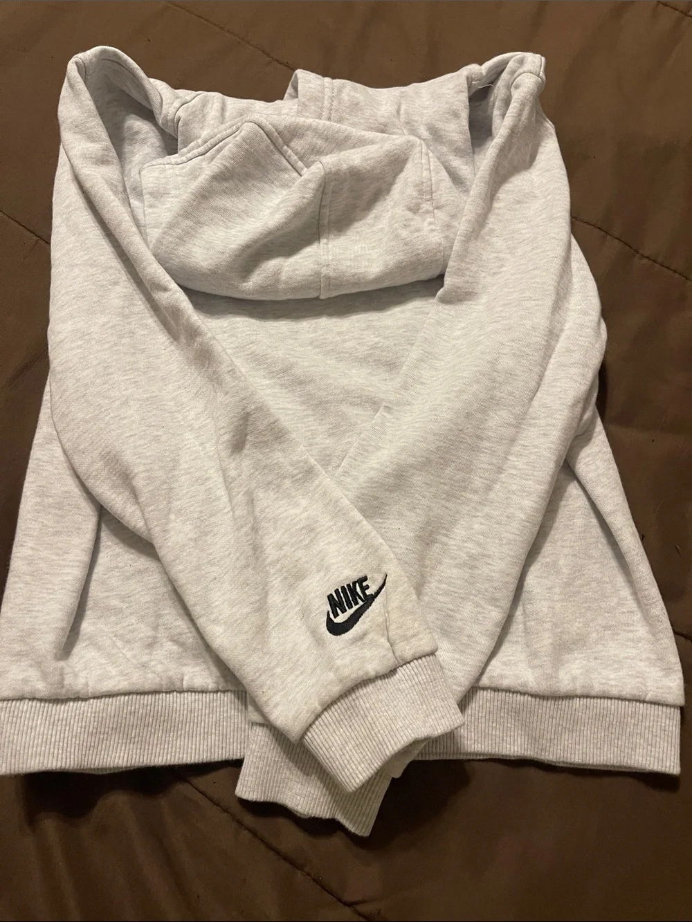 Nike Black & Light Gray Graphic Nike Pullover Hoodies, size large boys.